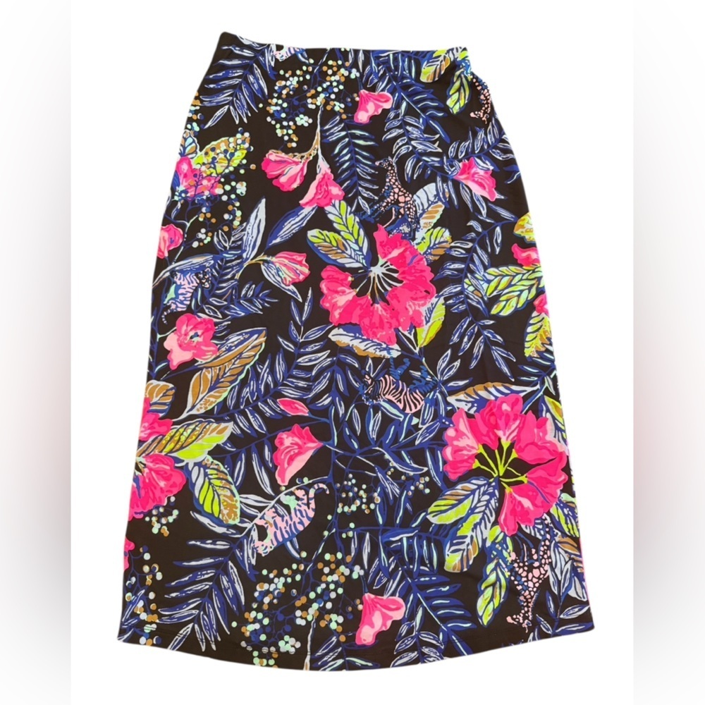 Lilly Pulitzer Cory Skirt in the Onyx Jaguar Jungle Print Size Small - Picture 4 of 8